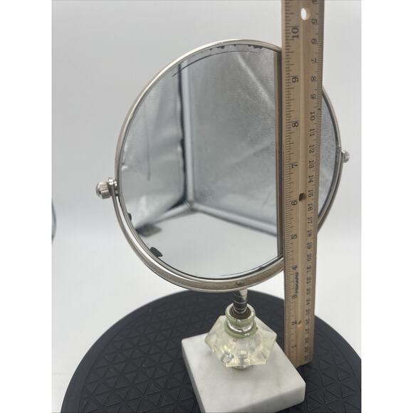 Vintage Italian Marble Pedestal Vanity Makeup Mirror Ornate Mirror - Picture 8 of 9
